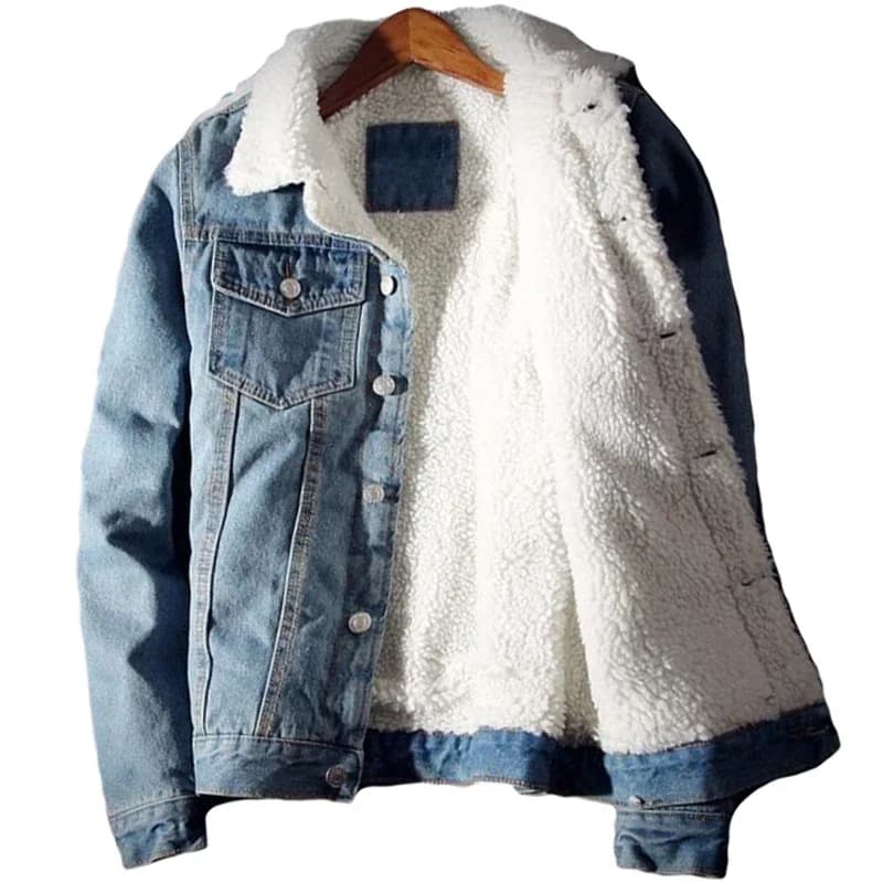 Sherpa-Lined Denim Jacket